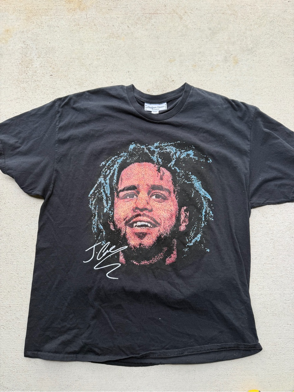 Gildan Black Short Sleeve Tee with Colorful Portrait Print